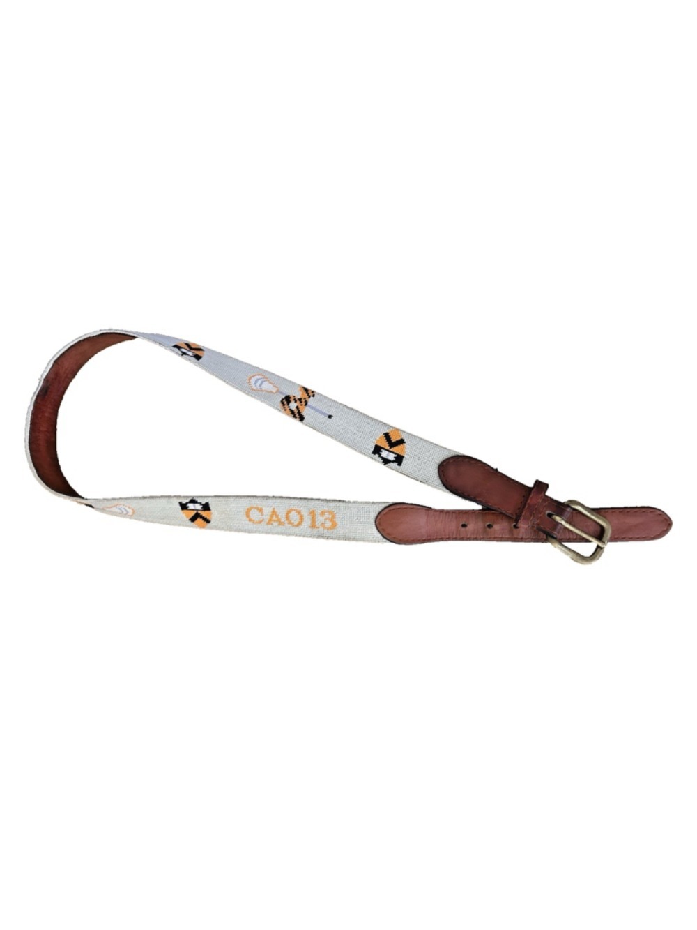 Needlepoint Hand Stitched Princeton Lacrosse Men’s Belt Size 36